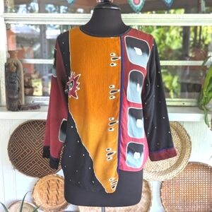 Shekina Forms In Silk Medium Asymmetrical Blouse Rudoy Art To Wear Bohemian